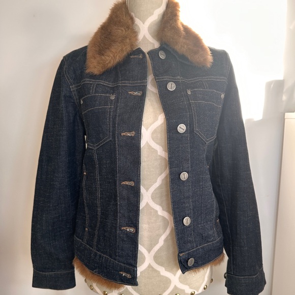 Amazing 70s Y2K vintage penny lane denim jacket with detachable trim - Picture 4 of 12